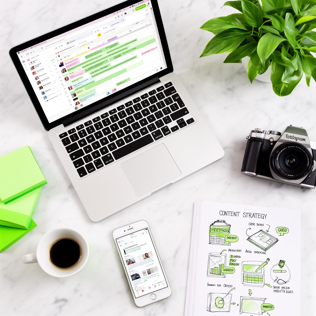 Content creation workspace with social media planning